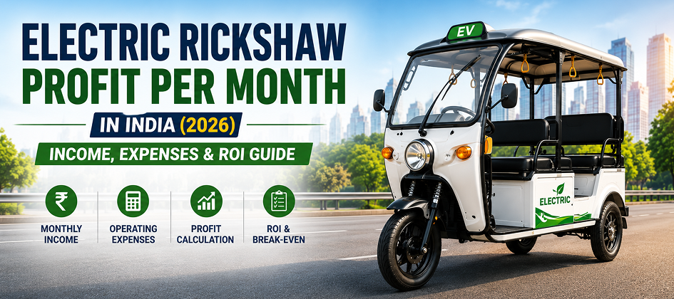 Electric Rickshaw Profit Per Month in India (2026): Earnings, Costs & ROI